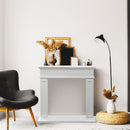 Cornice per Camino 89,5x28x90,5 cm Jefferson Rivestimento in Legno Bianco  