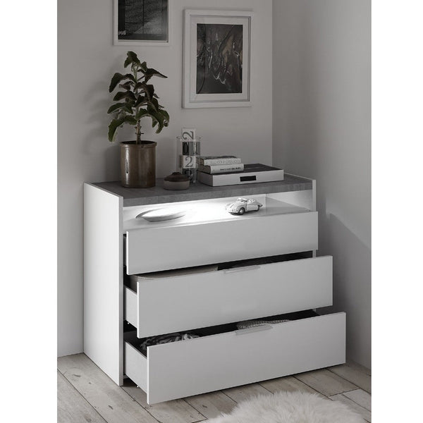 prezzo Comò 111x50x95 cm Everest bianco opaco cemento