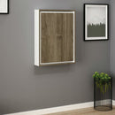 Scrivania da parete richiudibile 93x58x157 cm Mina noce e bianco