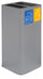 Pattumiera Per Raccolta Rifiuti 38x38xh80 cm In Acciaio Verniciato Cover a 2 Scomparti Grigio