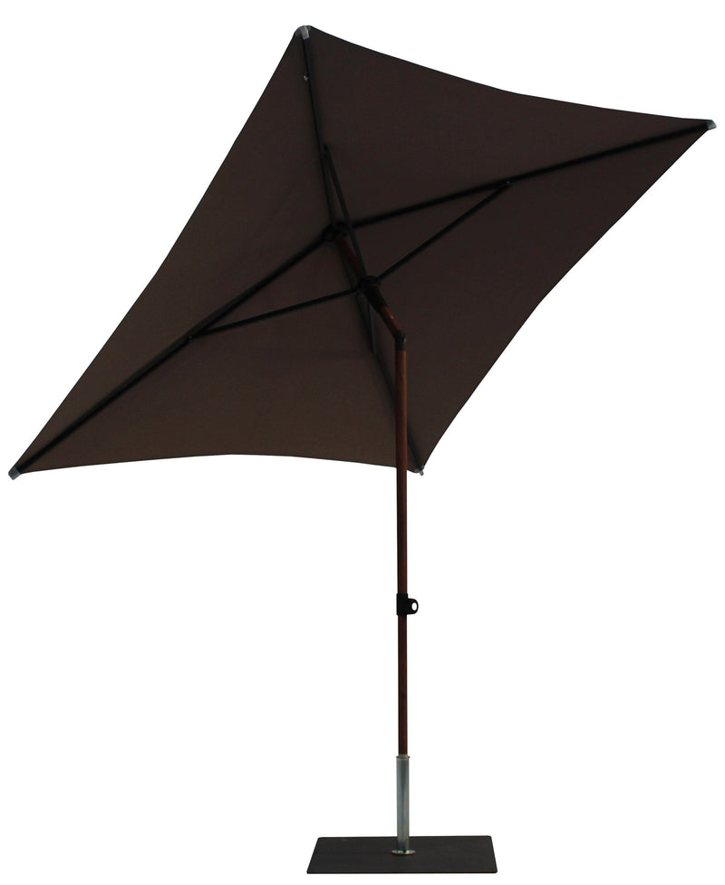 Ombrellone da Giardino 2x2 m Palo Ø38 mm in Alluminio Effetto Legno Tessuto Poliestere Trend Wood Taupe