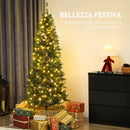 Albero di Natale Artificiale 180 cm 899 Rami con 250 Luci LED Bianche e Colorate 9 Modalità Verde      