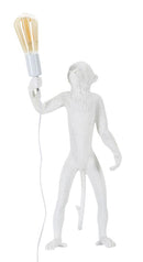 Lampada da Tavolo Monkey Bianco 26x34x55 cm in Resina Bianco      