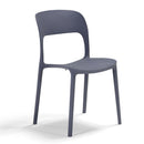 Set 4 Sedie Impilabili 85x45x56 cm in Polipropilene e Fibra di Vetro Kate Grigio Asfalto