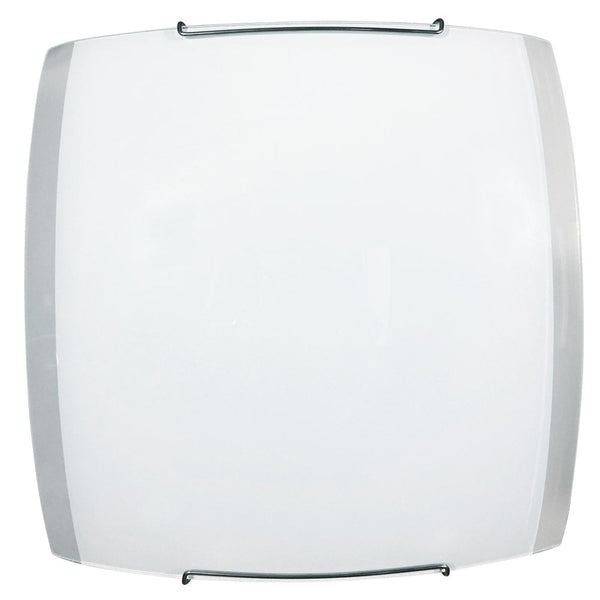 Plafoniera 1xE27 Ganci Cromo Vetro Lastra Bianco-Trasparente E-Energy Venere sconto