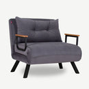Poltrona letto pieghevole 60x78x78 cm Sando grigio