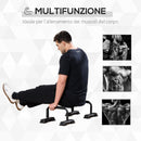 Set 2 Barre per Dip Parallele 36x25x20 cm Impugnatura Antiscivolo in Acciaio Nero 
