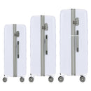 Set 3 Valigie Rigide Effetto Matelassé con Ruote Easy Roll Trolley Bagaglio da Viaggio Bianco e Grigio      