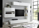 Parete Attrezzata Mobili Soggiorno Mobile TV Libreria 2 Pensili TFT Akira 1 Bianco Lucido