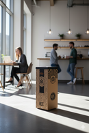 Pattumiera Per Raccolta Rifiuti 28x28xh70 cm in Cartone Con Stampa Grafica Rifiuto Misto Beige