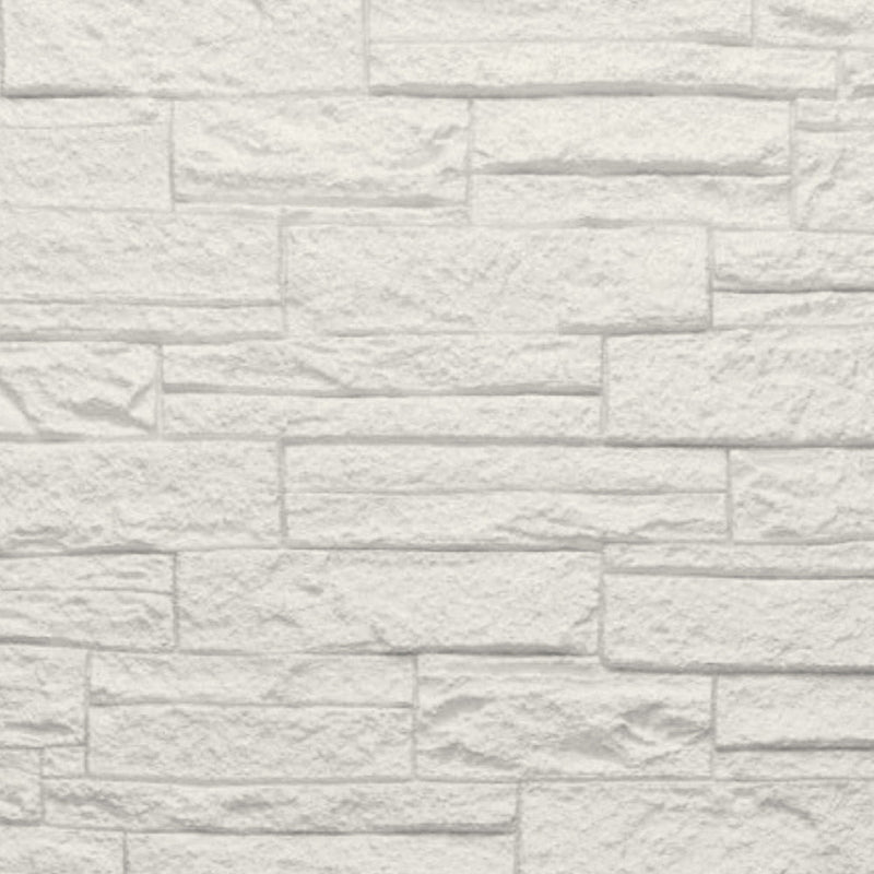 Set 12 Pannelli Decorativi Area 8,6 mq 120x60x2,5 cm Rivestimento Murale Effetto Mattoni in Pietra 3D in PU Quarzite Bianco