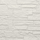 Set 12 Pannelli Decorativi Area 8,6 mq 120x60x2,5 cm Rivestimento Murale Effetto Mattoni in Pietra 3D in PU Quarzite Bianco