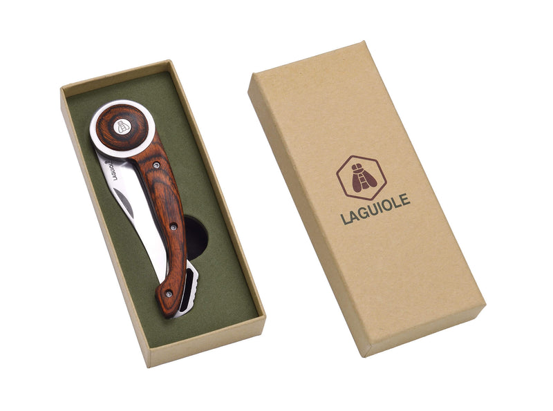 Coltello Pieghevole con Manico in Legno Testa di Moro