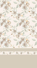 Set Lenzuola Singolo in Cotone Sopra Sotto e Federe Cober Fioretto Beige