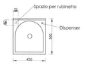 Mobile Lavatoio 45x50x85cm Anta Asse in Termoplastico Montegrappa Marella Bianco Sinistra