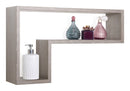 Mensola da Parete a Forma di L 61x37x15,5 cm in Fibra di Legno Lettera Rovere Grigio New