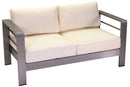 Set da Giardino Divano 2 Poltrone e Tavolino in Alluminio Buffalo Silver Opaco