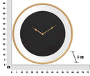 Orologio da Muro Fashion Ø60x5 cm in Ferro e Vetro Oro e Nero