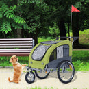 Rimorchio per Cani Verde 130x90x110 cm 