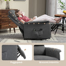 Poltrona Alzapersona Elettrica 1 Motore con 8 Punti Vibranti 62,5x93x97 cm 4 Modalità di Massaggio e Riscaldamento Grigia