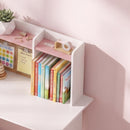 Set Scrivania 90x39x95 cm e Sedia per Bambini 5-12 Anni con Libreria Portapenne e Supporto Regolabile per Tablet in MDF Rosa      