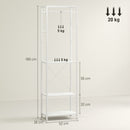 Mobile Ingresso Appendiabiti con Mensola e Scarpiera 52x30x180 cm in Metallo Bianco  