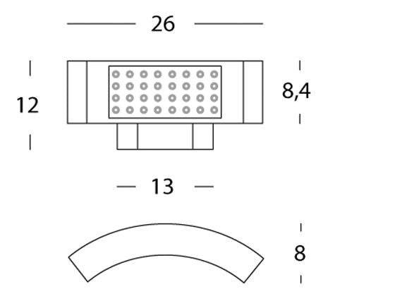 Lampada Applique Orizzontale Colore Nero per Esterno Linea Punto e Virgola Livos