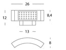 Lampada Applique Orizzontale Colore Nero per Esterno Linea Punto e Virgola Livos