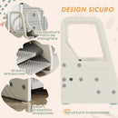 Scaletta per Bambini  3 Gradini in HDPE 43x42x65,5 cm Grigio e Bianco Crema  