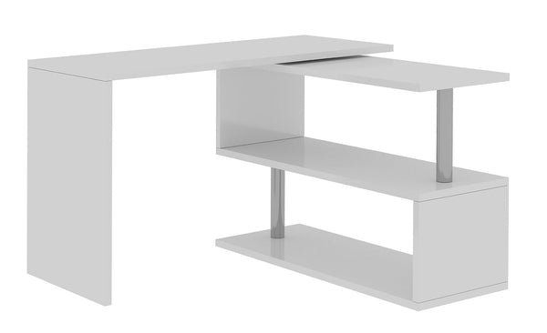 Scrivania con Gamba ad S Girevole 120/65x50x75 cm Volta Bianco Lucido online