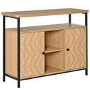 Credenza con Ante e Vani Aperti 100x35x80cm in MDF Rovere