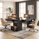 Scrivania da Ufficio Salvaspazio 120x52,3x76 cm con Cassetti in Legno e Acciaio Nero      