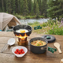 Set 8 Pezzi da Cucina per Campeggio Kit Ultraleggero con Manici Anti-Scottatura in Alluminio Grigio      
