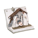 Natività resina libro bianco cm 12x10xh10