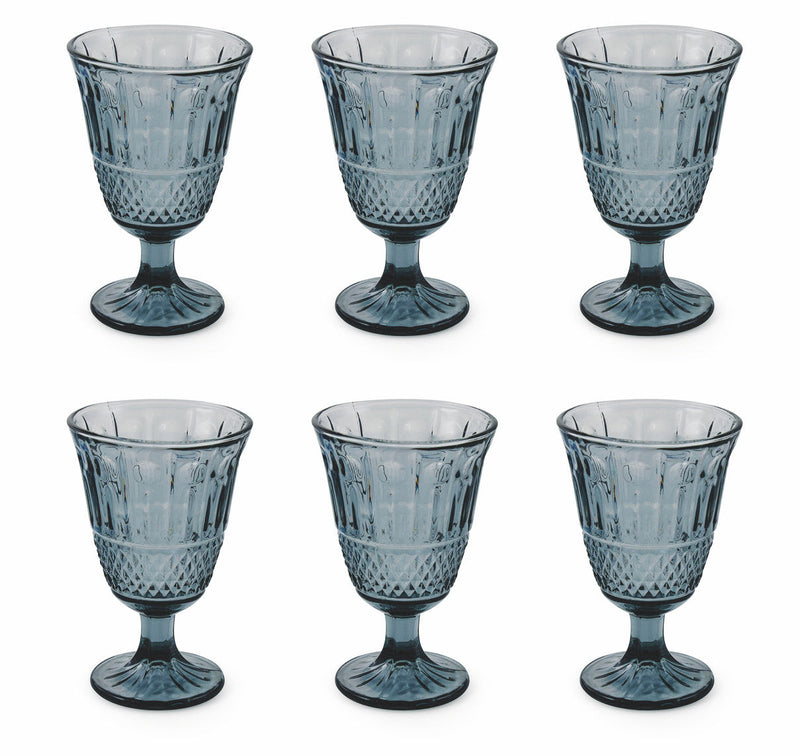 Set 6 Calici Ø8,5x13,8 cm in Vetro Villa d'Este Home Tivoli Elegance Fumè