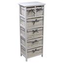 Cassettiera in Legno 6 Cassetti 38x28H100cm Hilary Bianca