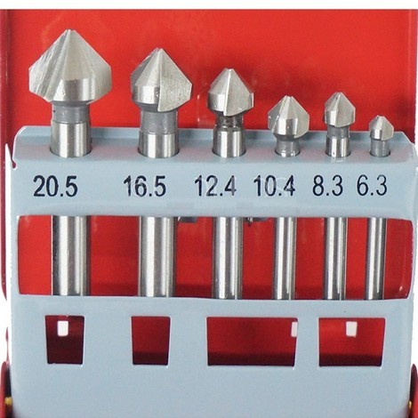 Set frese 6 pz 6.3-20.5 mm punte coniche allargafori con astucico