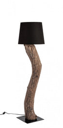 Lampada da Terra Piantana Ø55x120 cm E27 in Legno Pralume in Cotone Nero