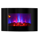 Camino Elettrico da Pavimento 56x90x14,5 cm Effetto Fiamma 1500W Сarlos Nero