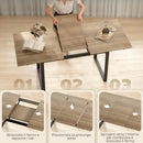 Tavolo da Pranzo Industriale per 6-8 Persone 180x80x75 cm con Ribalta Rotonda in Legno e Acciaio      