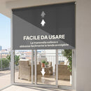 Tenda a Rullo Avvolgibile 240x160 cm in Poliestere Anti-UV con Catenella Grigio Scuro      