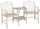 Panchina 2 Posti da Giardino con Tavolino 155x68,5x91,5 cm in Ferro Ragusa Bianca