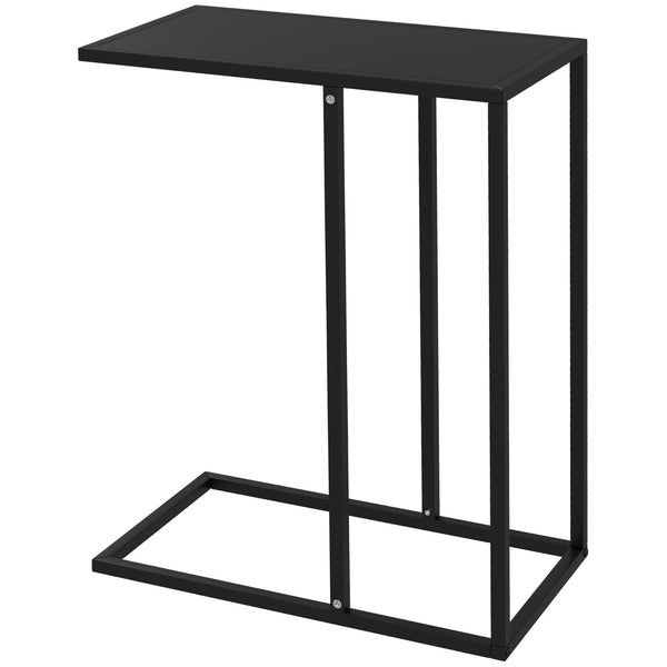online Tavolino da Salotto a Forma di C 46x26x60 cm in Acciaio Nero