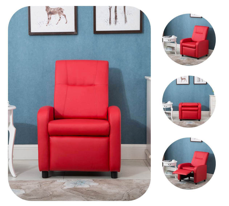 Poltrona Relax Manuale Reclinabile in Similpelle Vandi Rossa