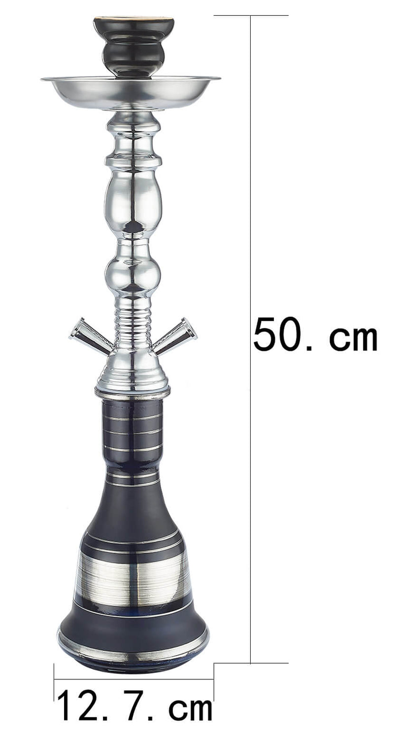 Narghilè 2 Tubi H50 cm con Pinza Carbone