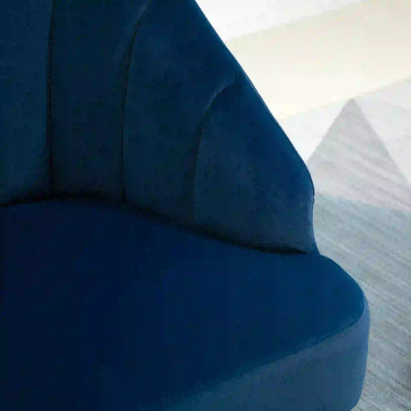 Poltrona Imbottita 63x65x84 cm in Velluto Blu