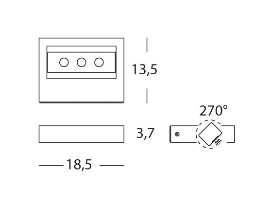 Applique da Esterno a LED 7,5W in Alluminio Sovil Block Alluminio