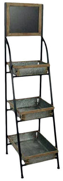 Scaffale Portapiante in Metallo 3 Ripiani con Lavagna