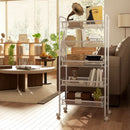 Carrello da Cucina Salvaspazio 5 Livelli con Cestini a Rete in Acciaio 45x26,5x106 cm Bianco 
