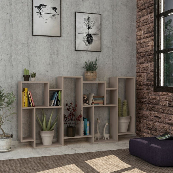 Libreria orizzontale bifacciale 96x25,5x168,5 cm tortora online
